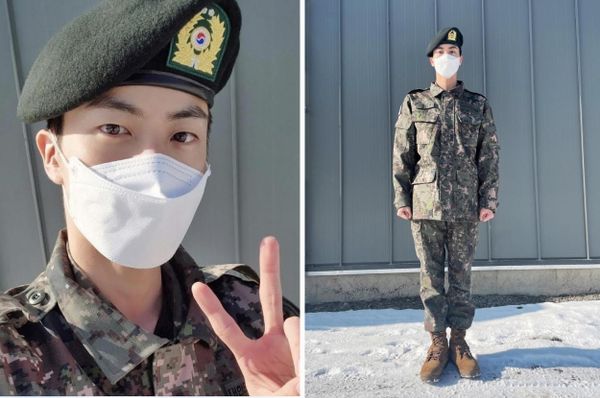 bts jin military basic training photo weverse