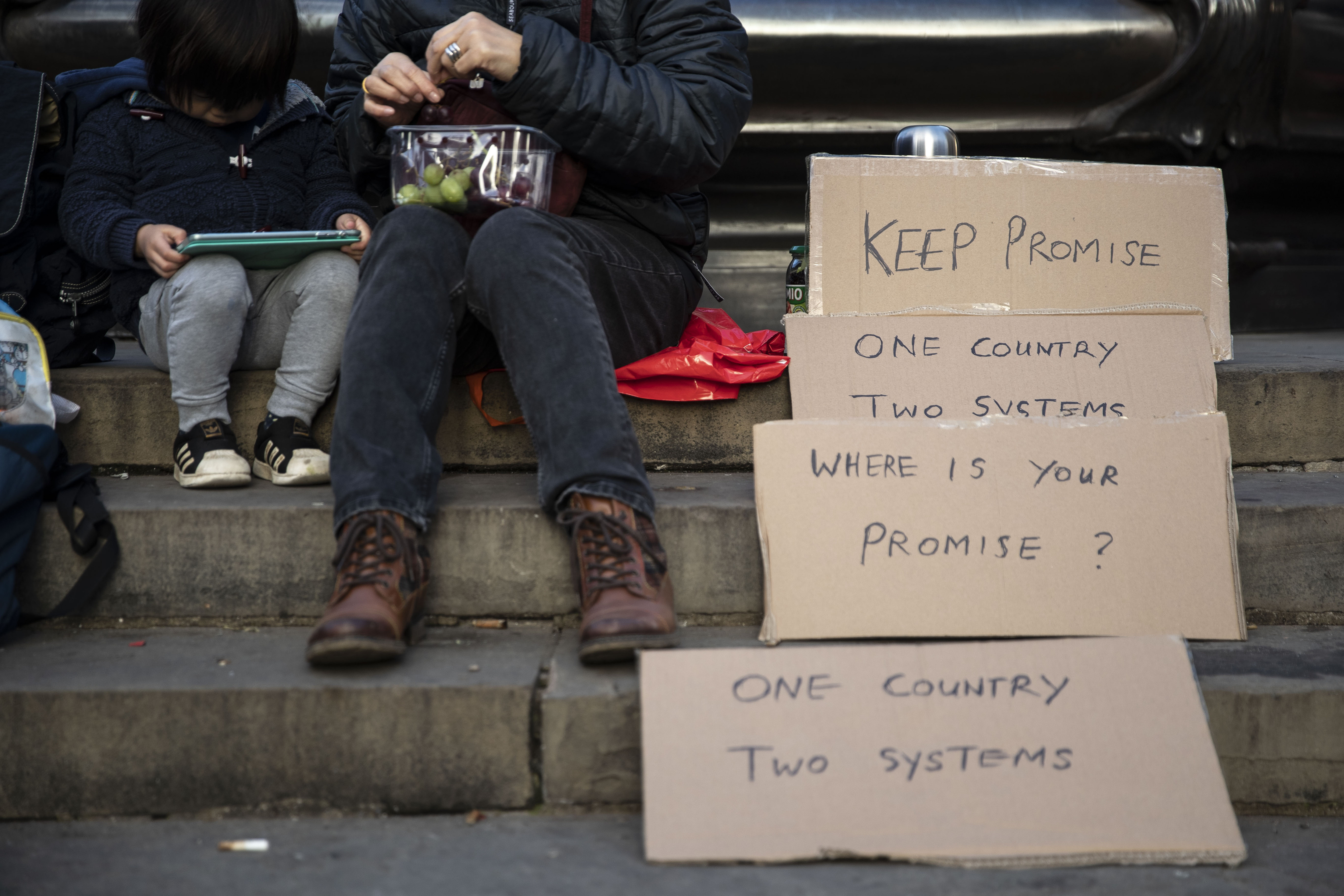 Hong Kong supporters in London gathered to show support for 47 activists charged 
