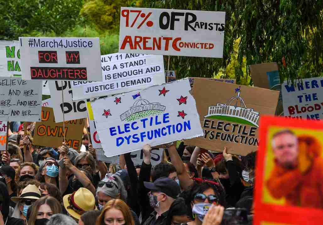 Thousands gathered across cities in Australia as a part of the "March 4 Justice" rallies calling for action against gender-based violence after series of rape allegations, centered around parliament. 