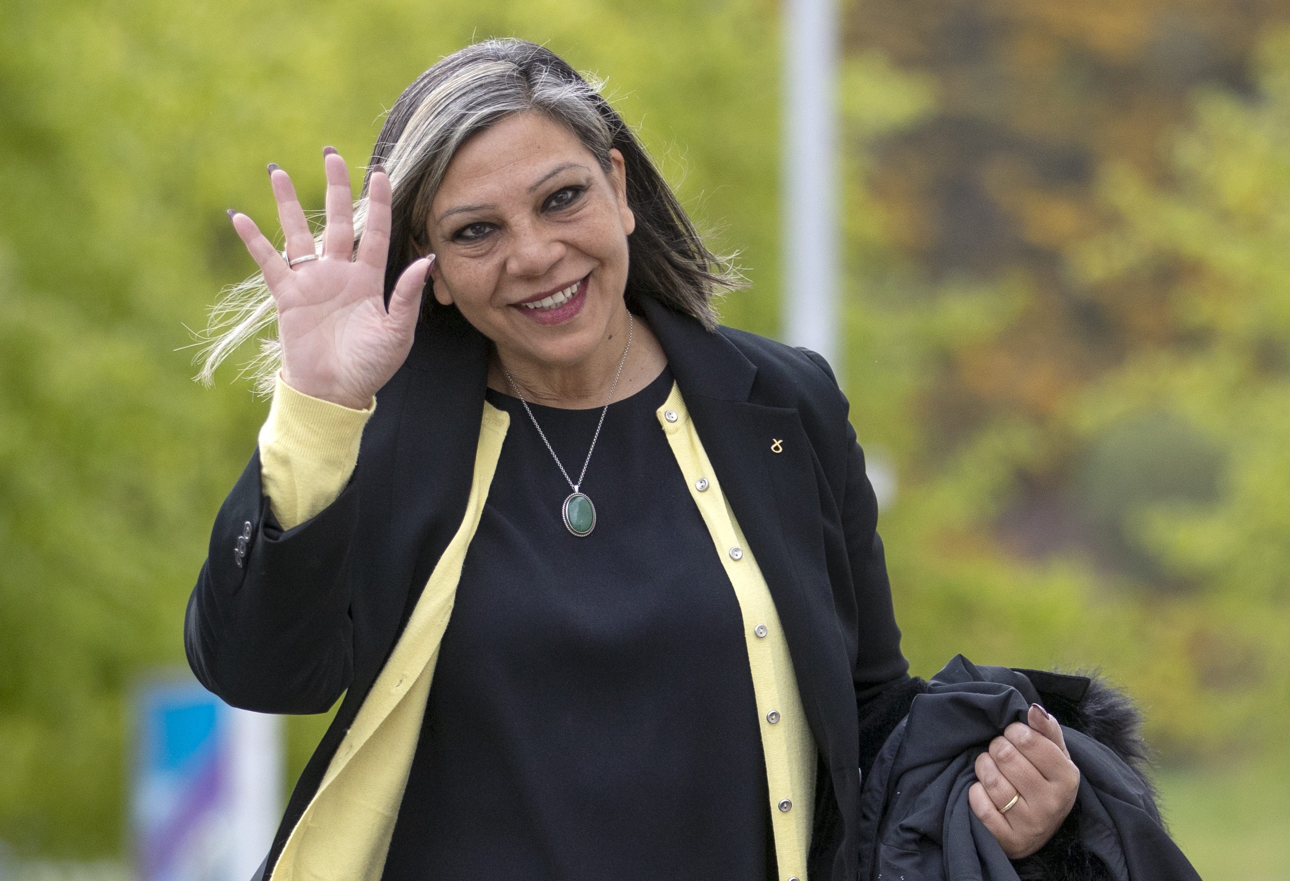 Scottish National Party's (SNP) newly elected Kaukab Stewart arrives for registration at the Scottish Parliament in Holyrood, Edinburgh.