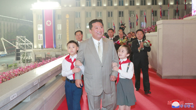 north korea military parade hazmat suits