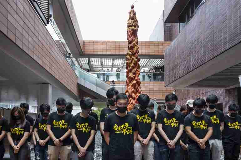 HKU pillar of shame tiananmen square removed 
