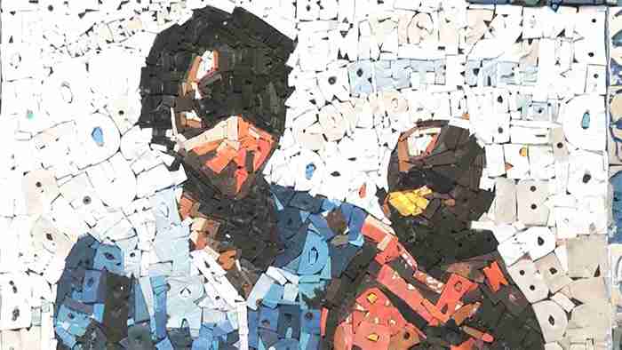 ivory coast kouame artist flipflops plastic artwork