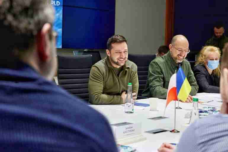 poland slovenia czech republic prime ministers train kyiv zelensky