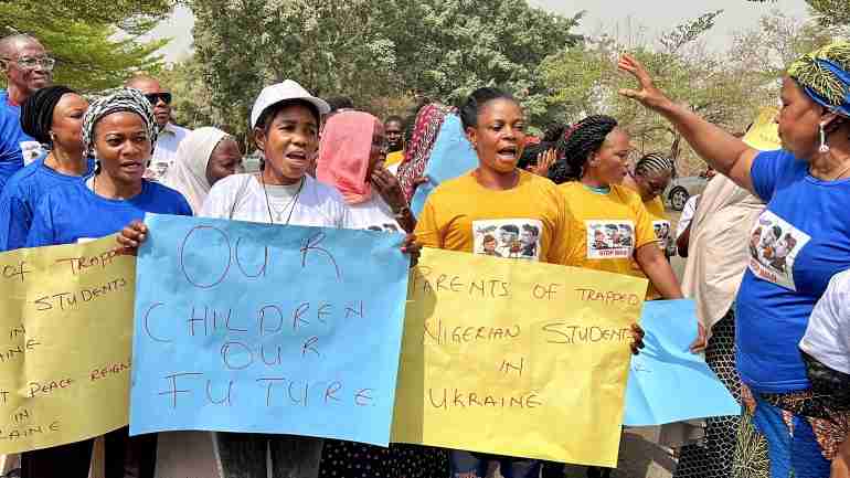 ukraine protests russia invasion nigeria