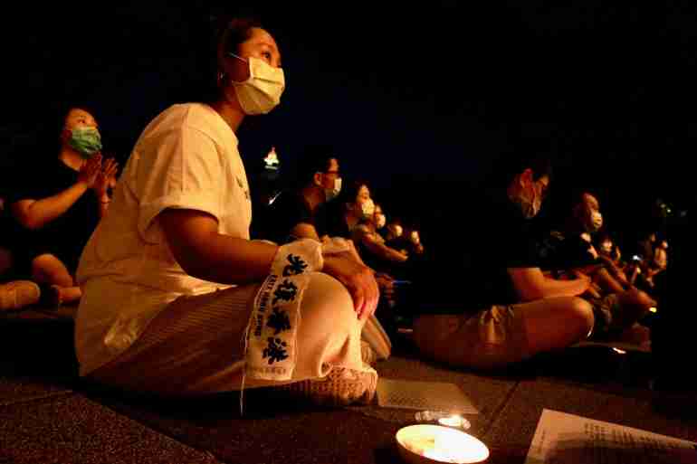 taiwan tianamen square vigil hong kong banned