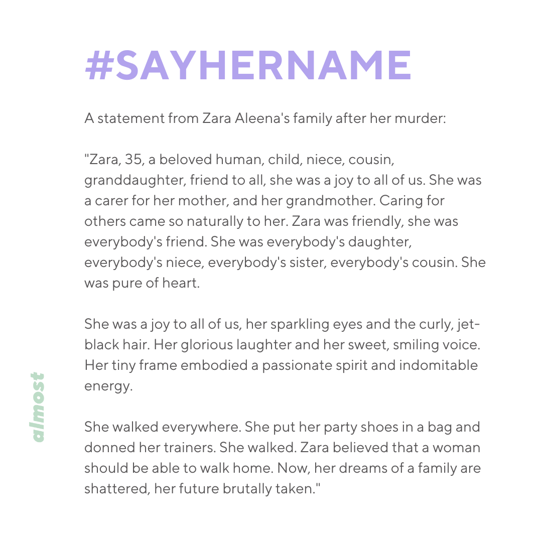 zara aleena murder family statement
