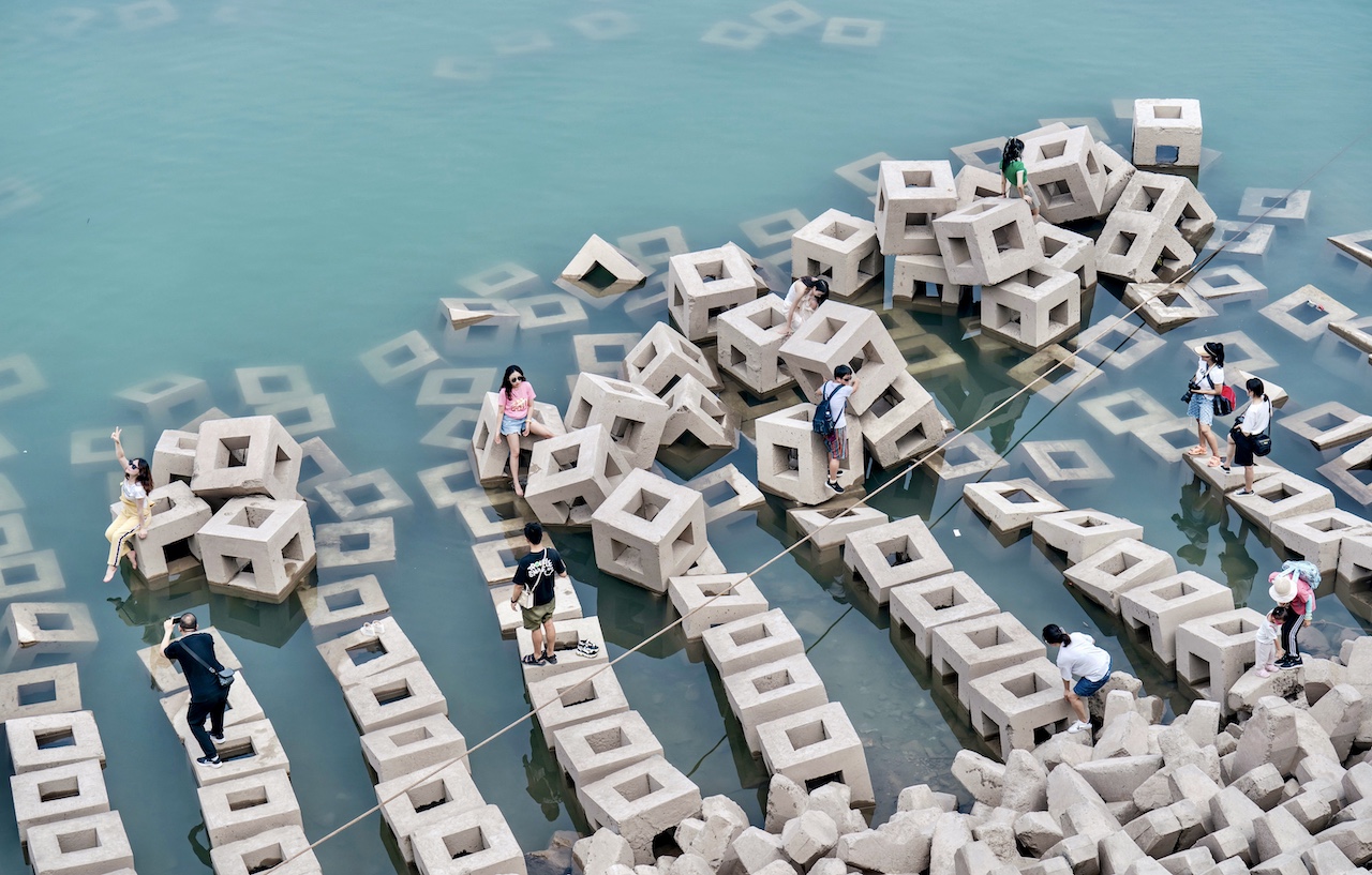 china influencers drought breakwater blocks
