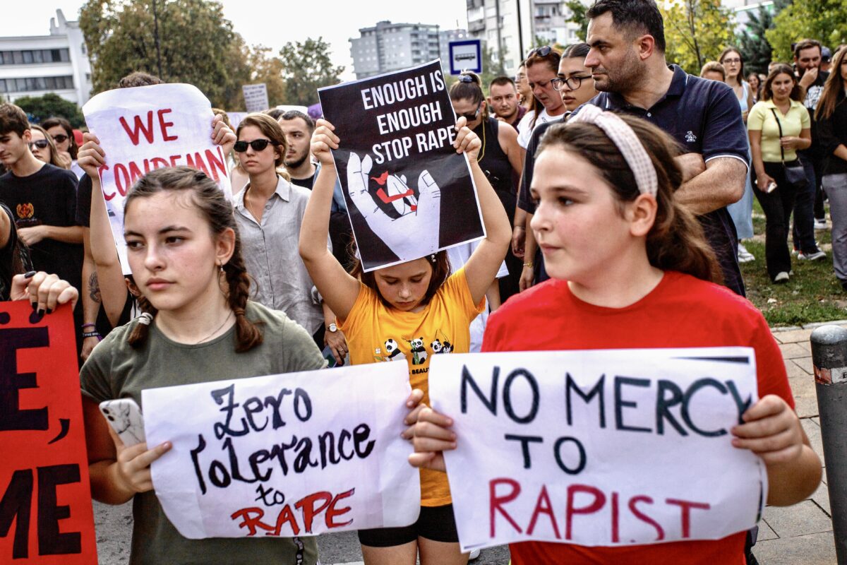 kosovo 11 year old girl gang rape pristina protest