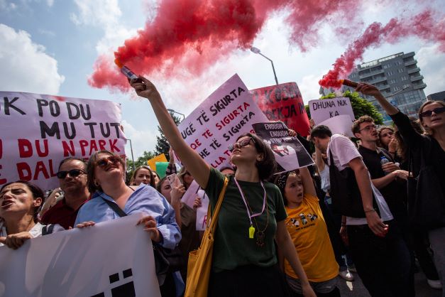 kosovo 11 year old girl gang rape pristina protest