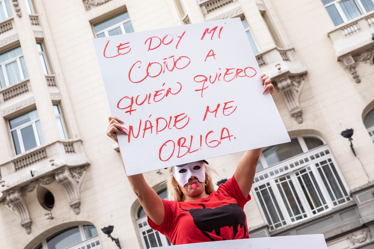 spain sex workers bill abolition protest