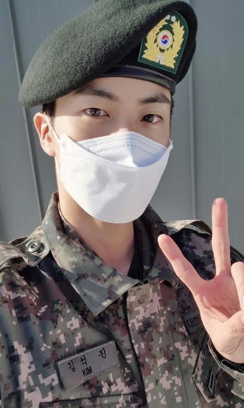 bts jin military basic training photo weverse