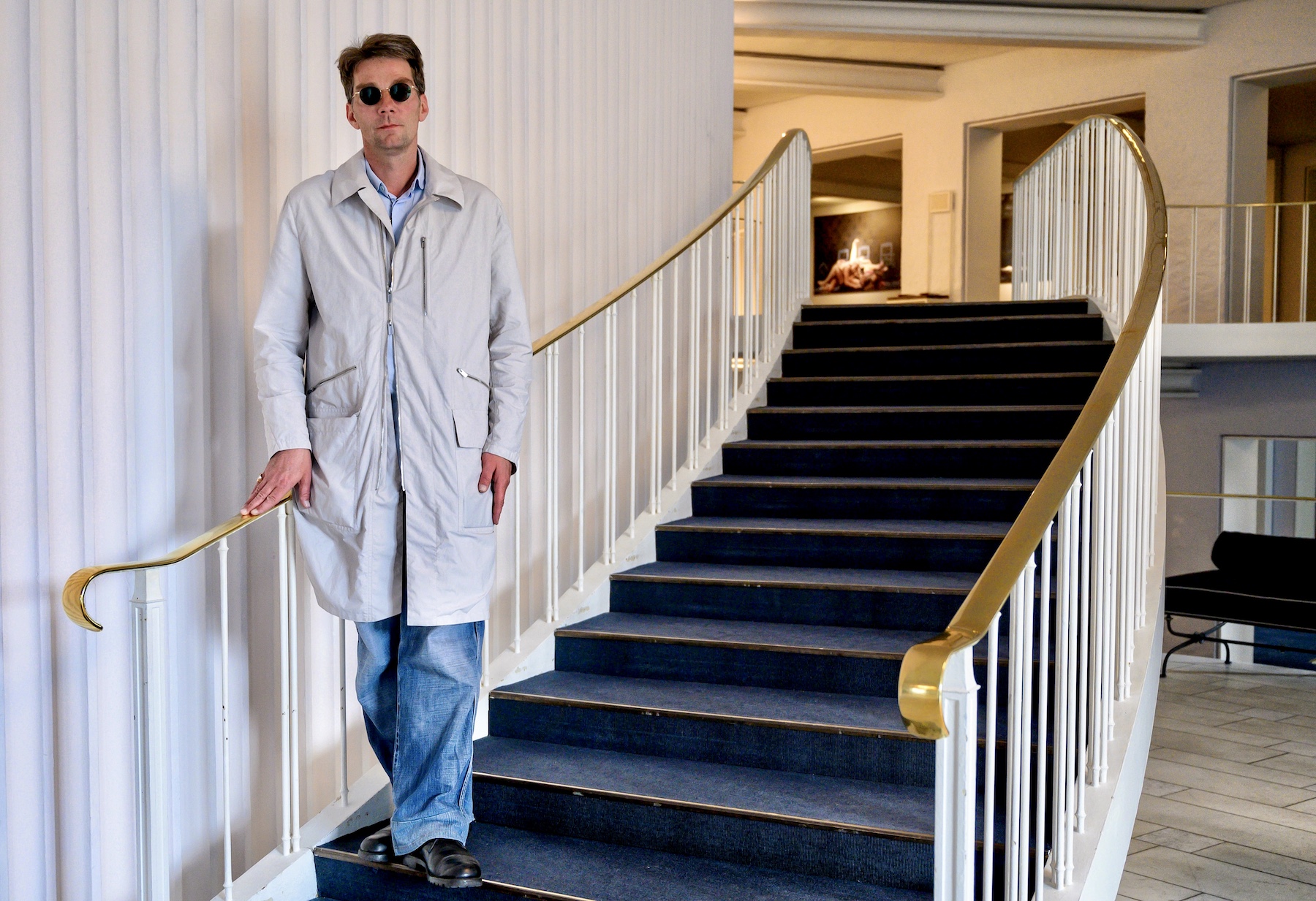 Marco Goecke, designated ballet director of the Staatsoper Hannover, stands in the foyer of the Staatsoper