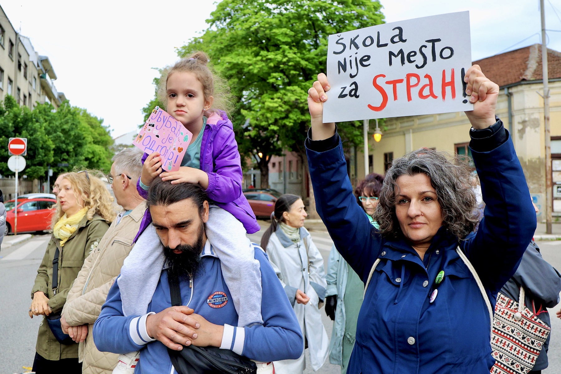 serbia silent protest gun violence shooting