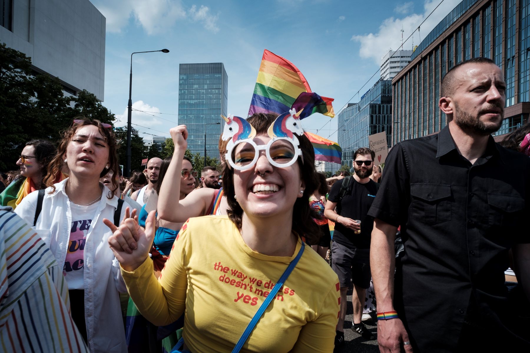 people supporting the LGBTQ march