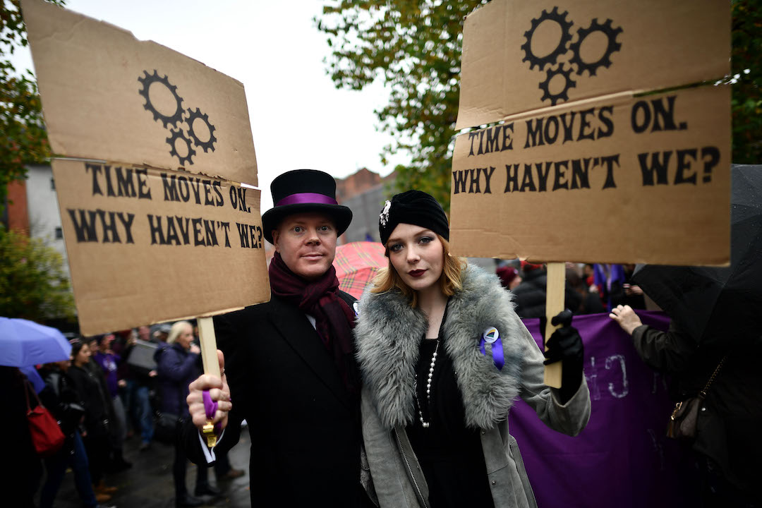 UK woman abortion protest in Ireland