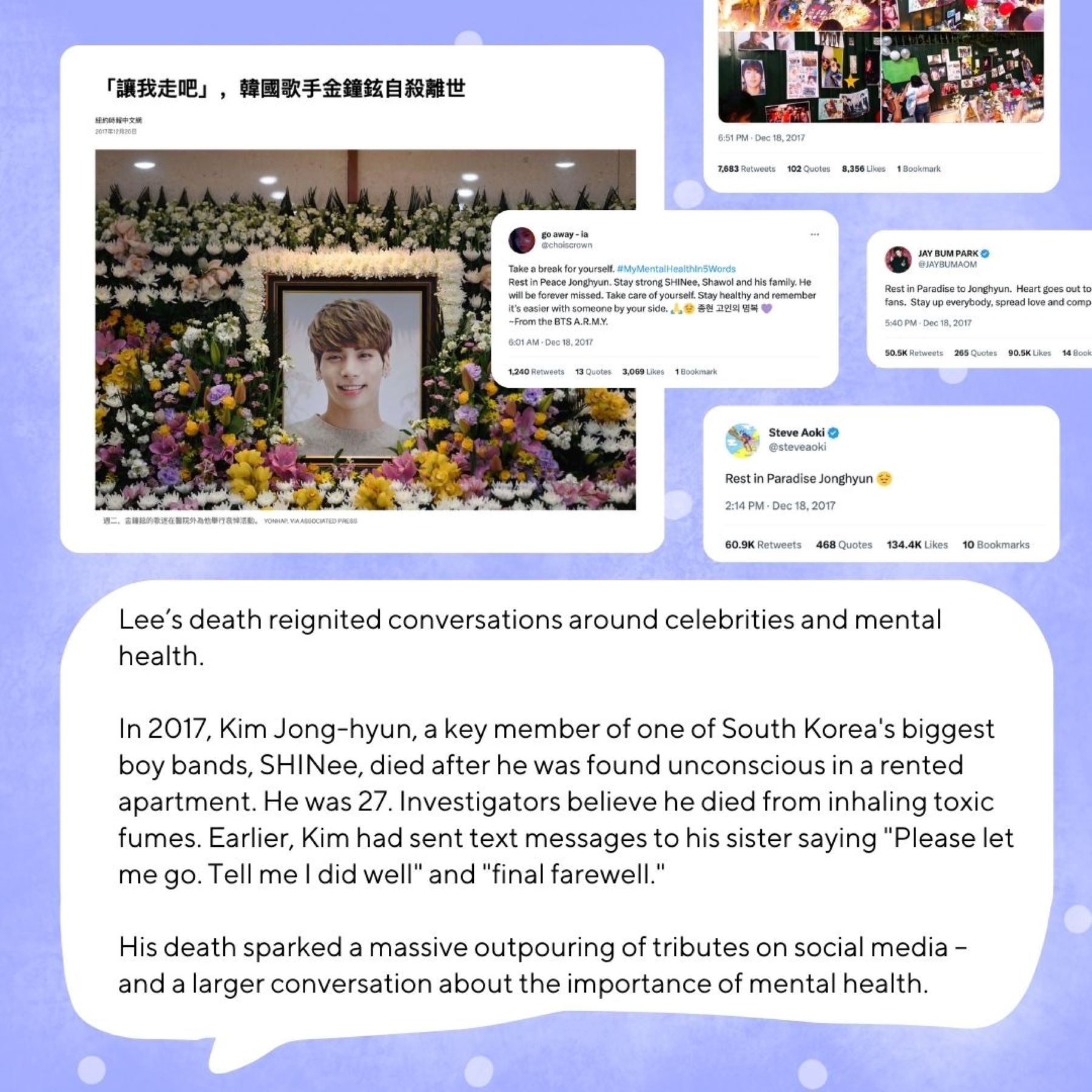 Lee's death sparked massive conversations around celebrities and mental health