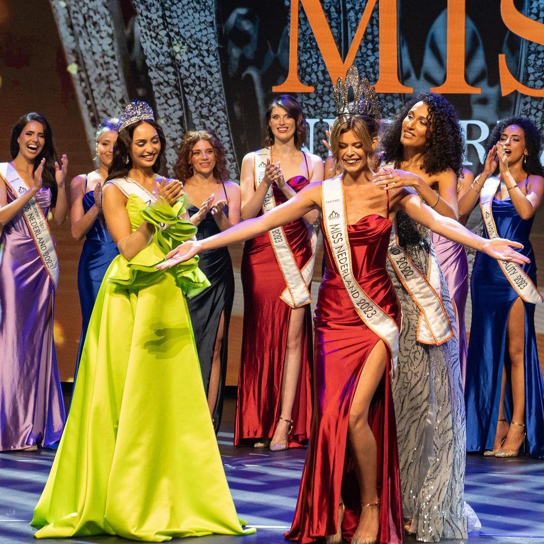 Rikkie Kollé, a transgender woman, receives the crown for Miss Netherlands.