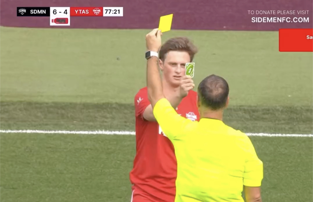 max fosh uno reverse soccer football yellow card