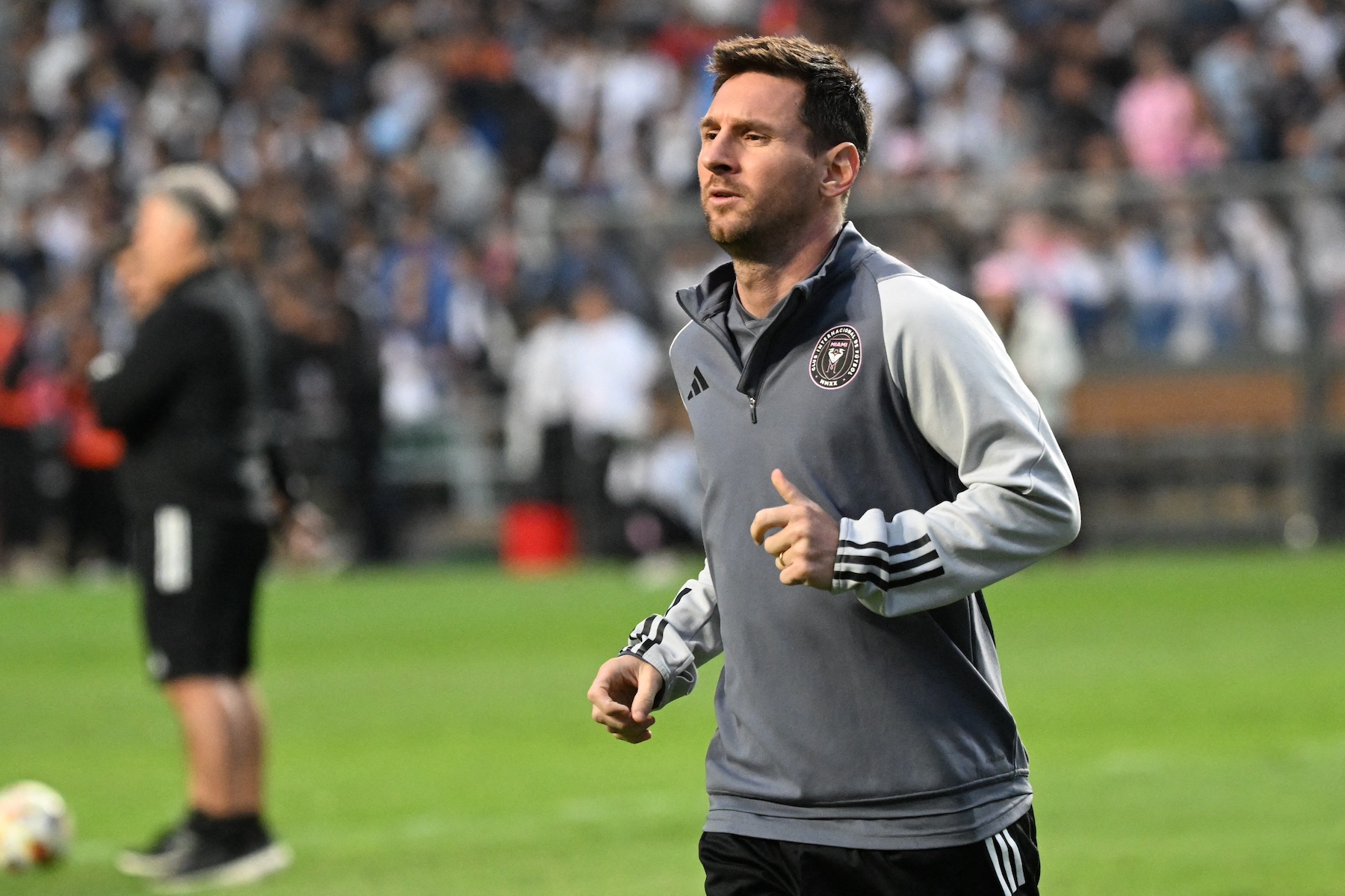 Lionel Messi training friendly football match hong kong