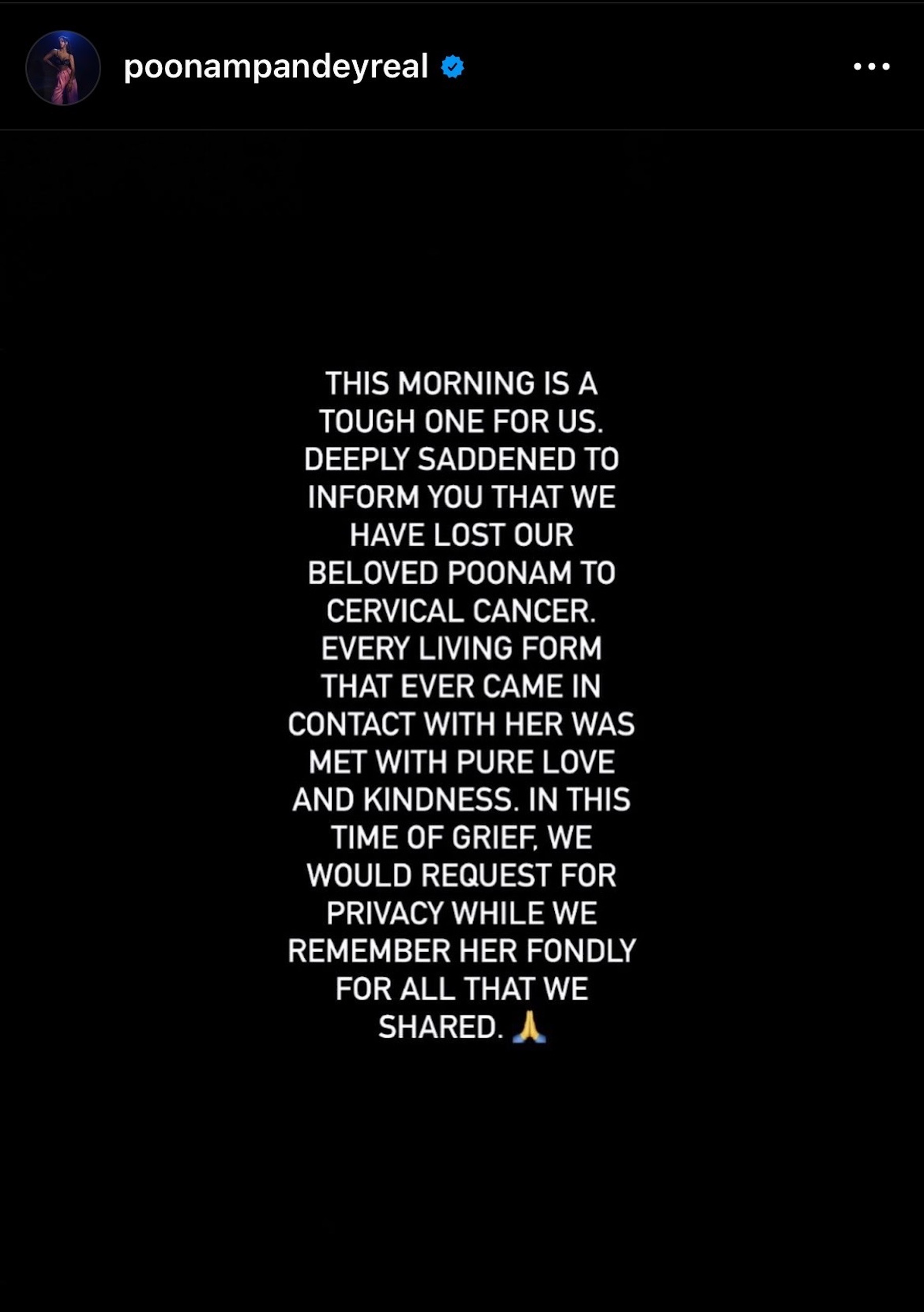 Poonam Pandey fake death