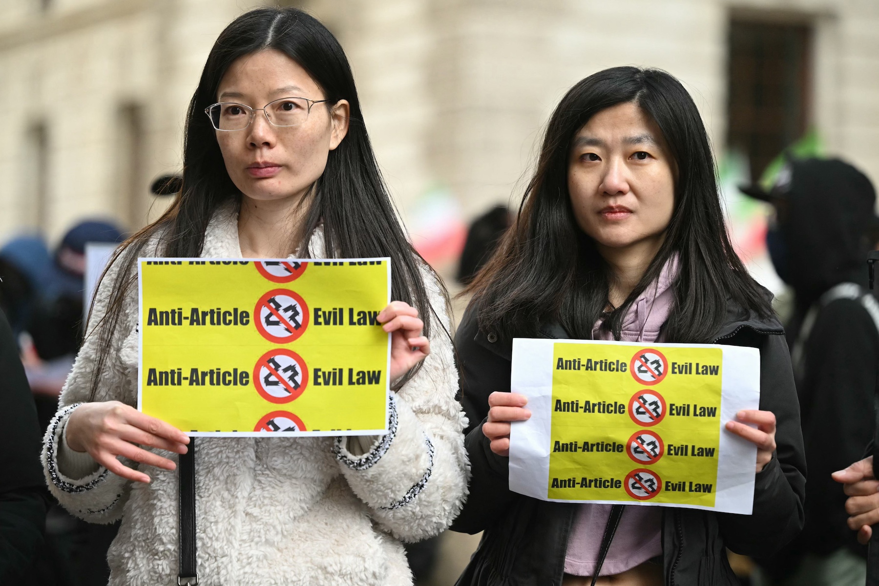 People demonstration Foreign and Commonwealth Development Office hong kong passed article 23