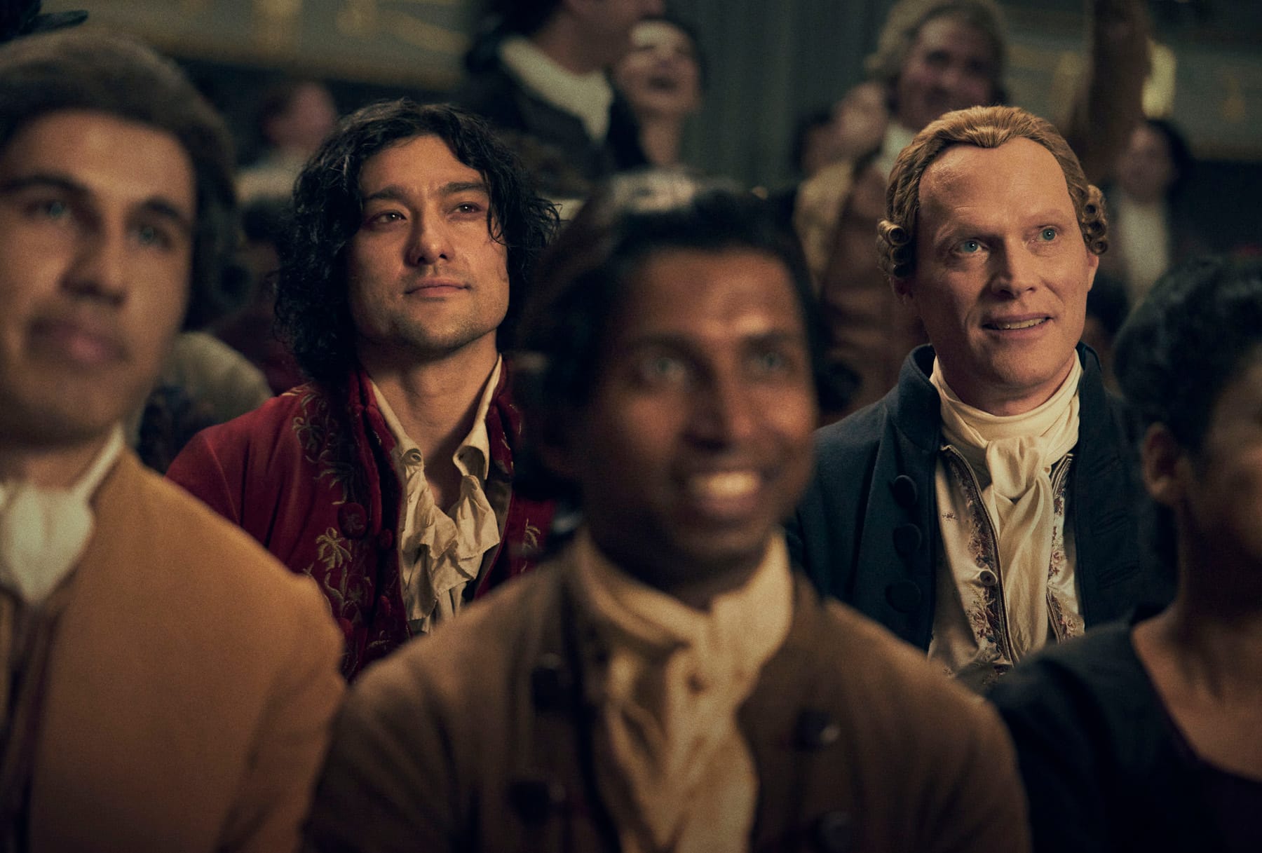 Will Sharpe and Paul Bettany in "Amadeus"