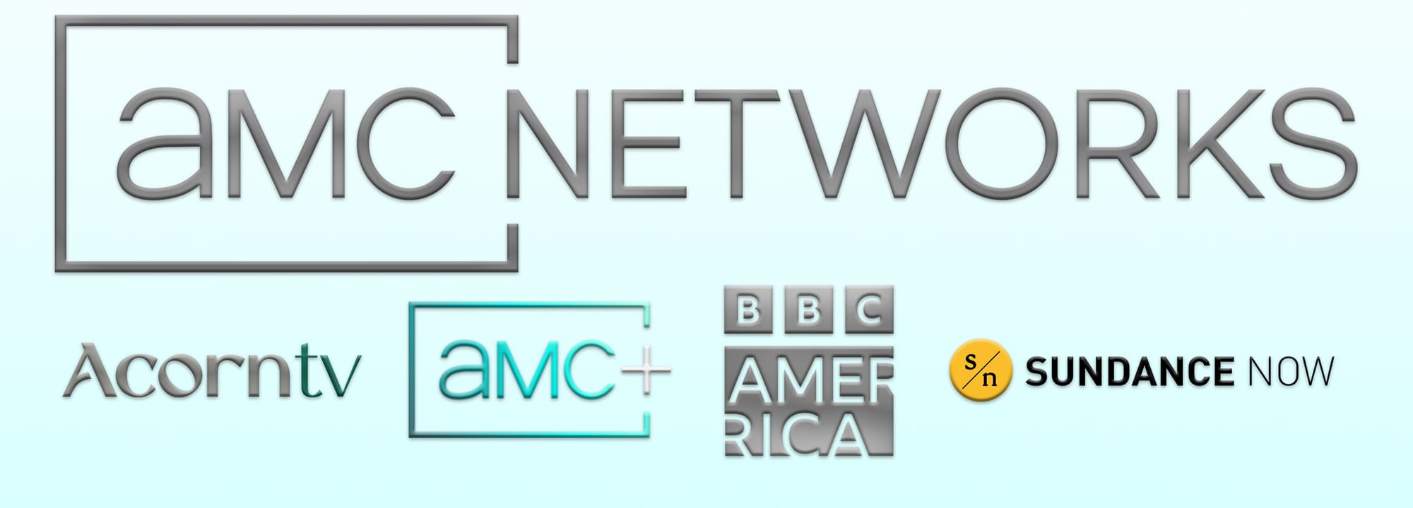 AMC Network Logos: AcornTV, AMC+, BBC America, Sundance Now