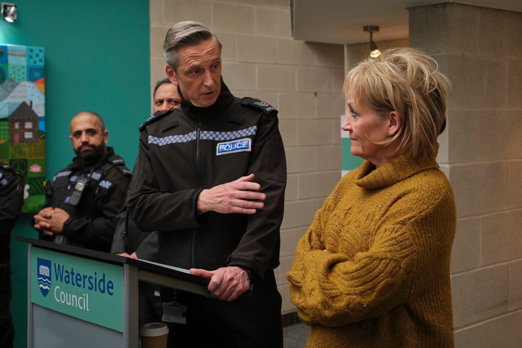 Nicholas Gleaves and Lorraine Ashbourne in 'After the Flood' Season 2