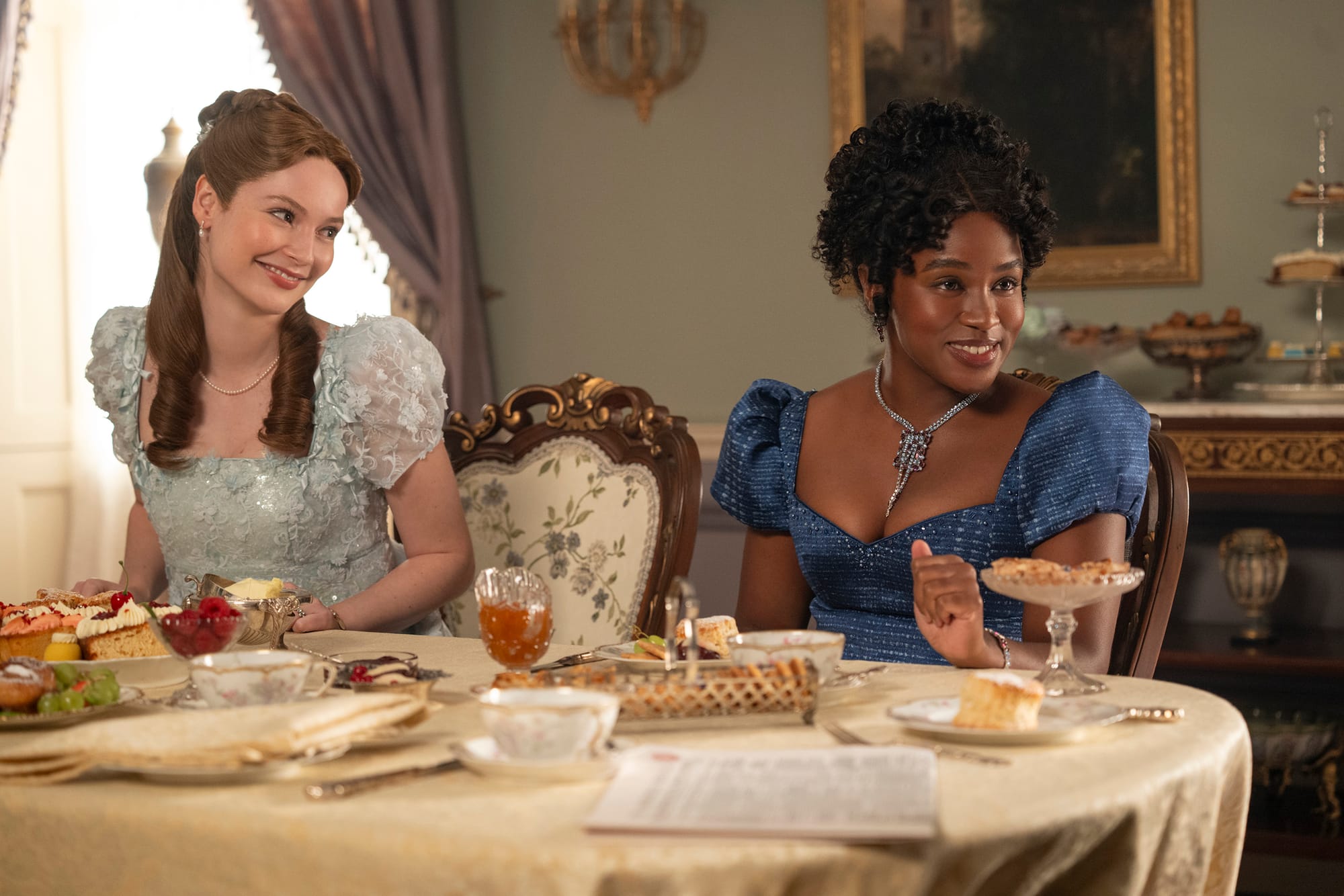 Masali Baduza and Hannah Dodd in 'Bridgerton' Season 4