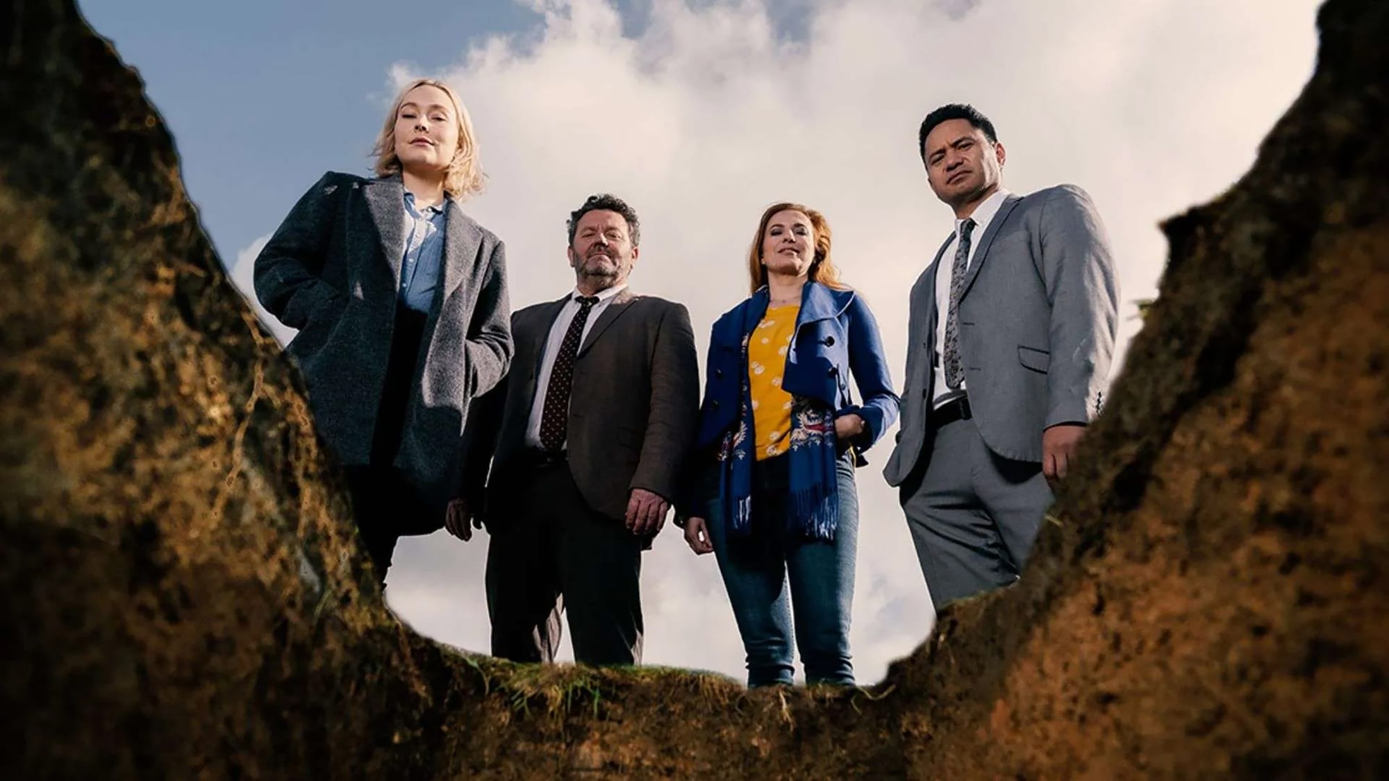 Fern Sutherland, Neill Rea, Cristina Ionda, and Jarod Rawiri in 'The Brokenwood Mysteries' Season 11