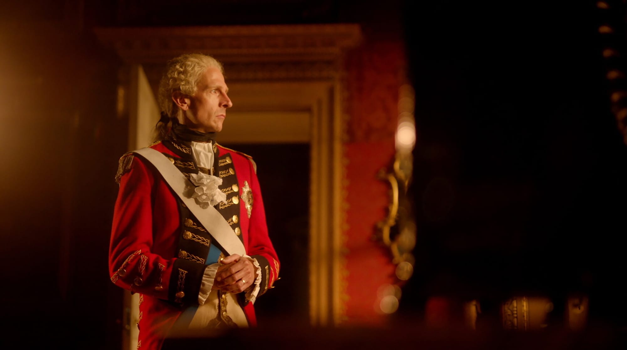 Tim Barrow as George III in 'Lucy Worsley Investigates: The American Revolution'