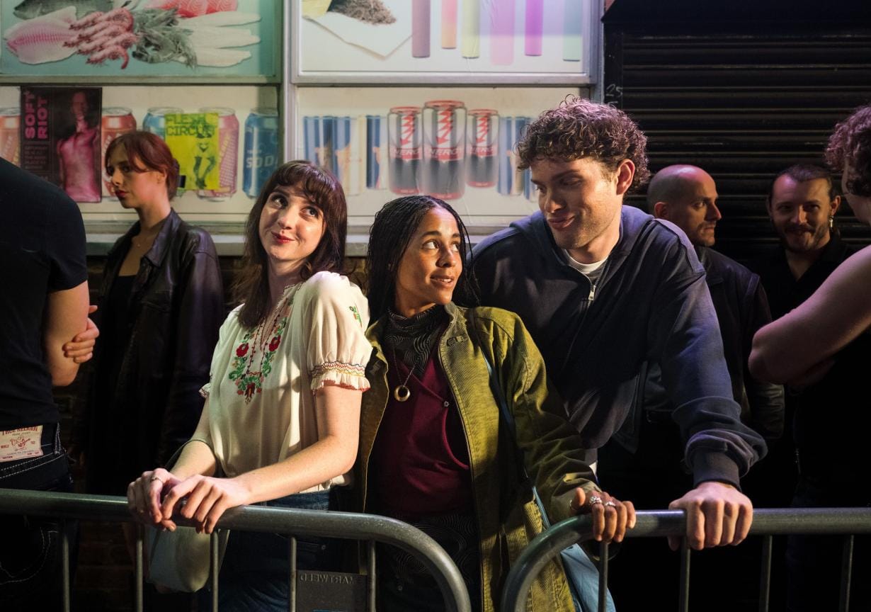 Emily Fairn, Olive Gray, and Sean Delaney in 'It Gets Worse' 