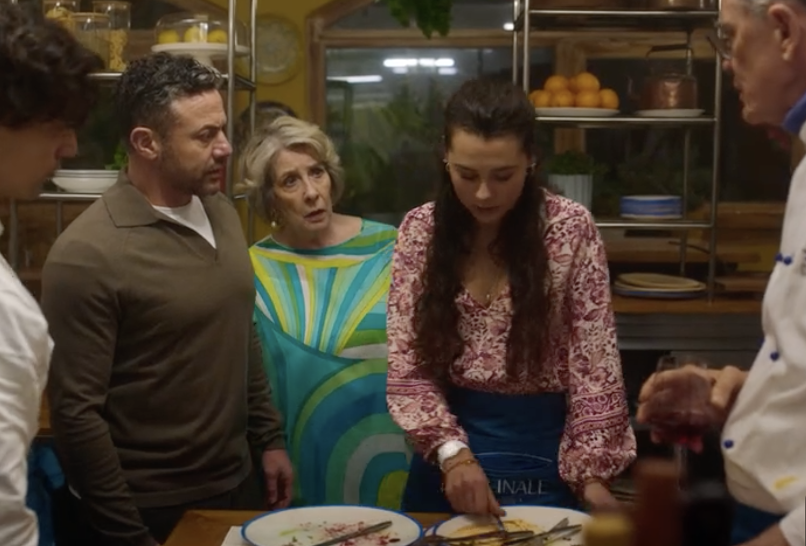 Joe (Warren Hughes), Elena (Phyllis Logan), Gennaro (Urbano Barberini) with Angelica (Beau Gadsdon) after her assault