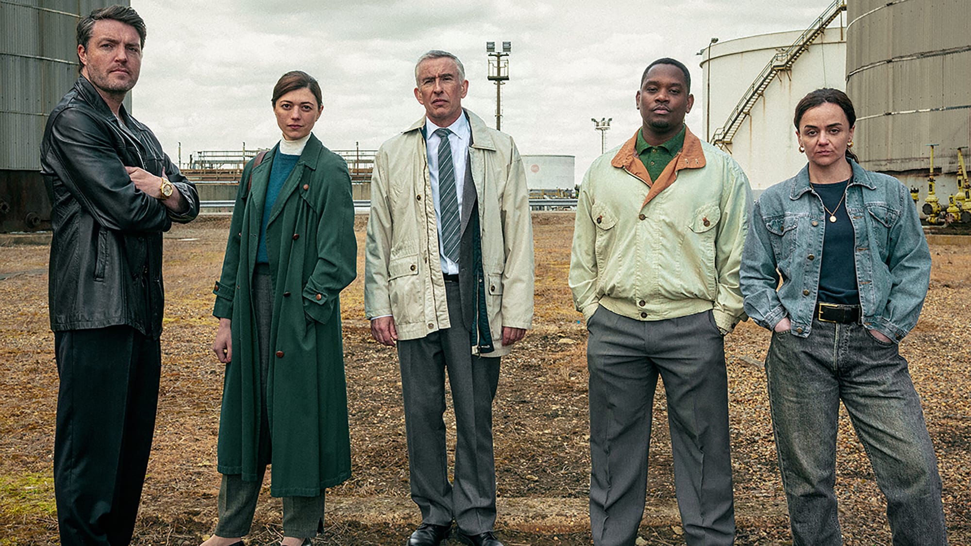 Tom Burke, Jasmine Blackborow, Steve Coogan, Aml Ameen, and Hayley Squires in 'Legends'