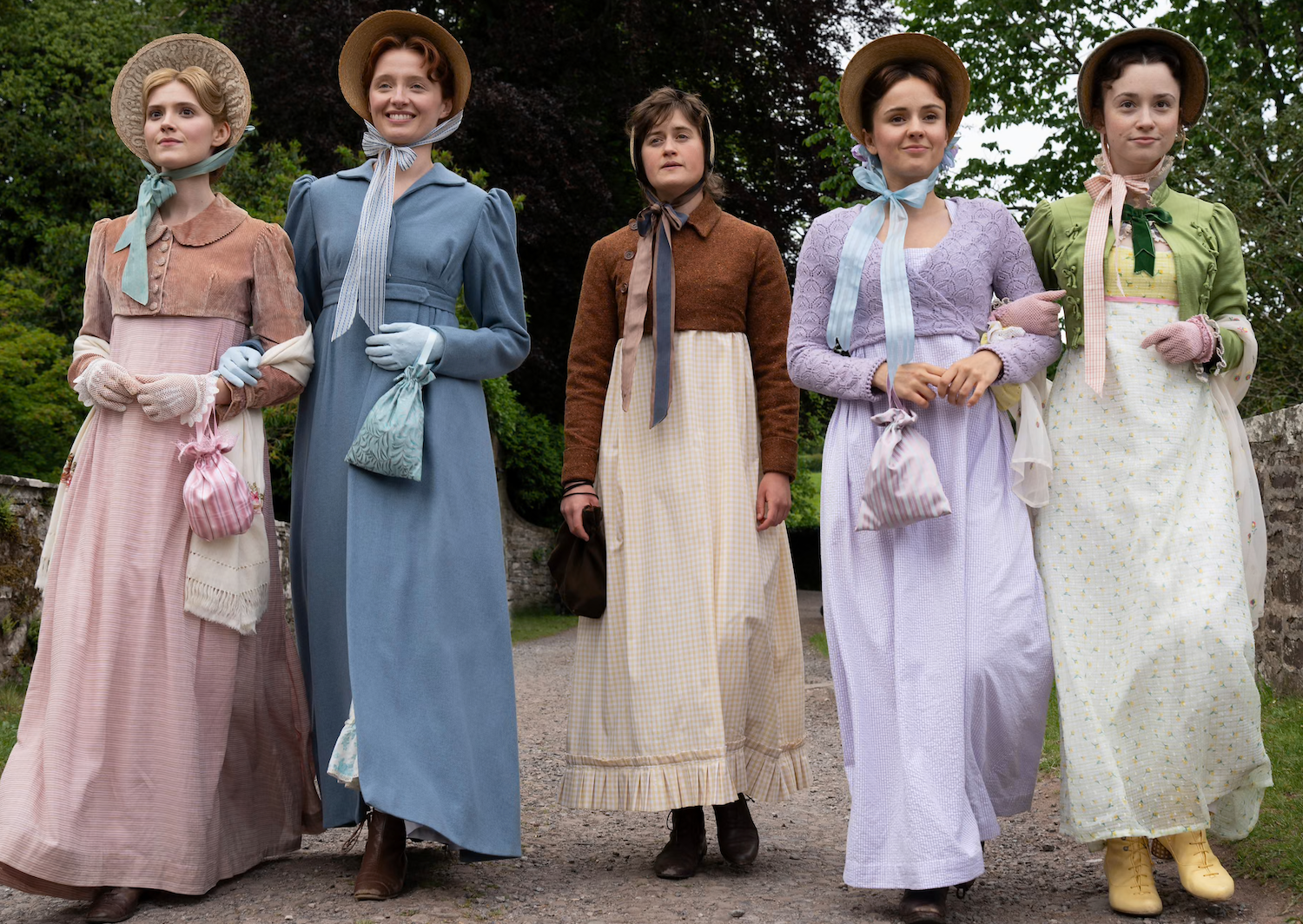Lizzie Bennet (Poppy Gilbert), Jane Bennet (Maddie Close) Mary Bennet (Ella&nbsp; Bruccoleri), Lydia (Grace Hogg-Robinson) and Kitty (Molly Wright)