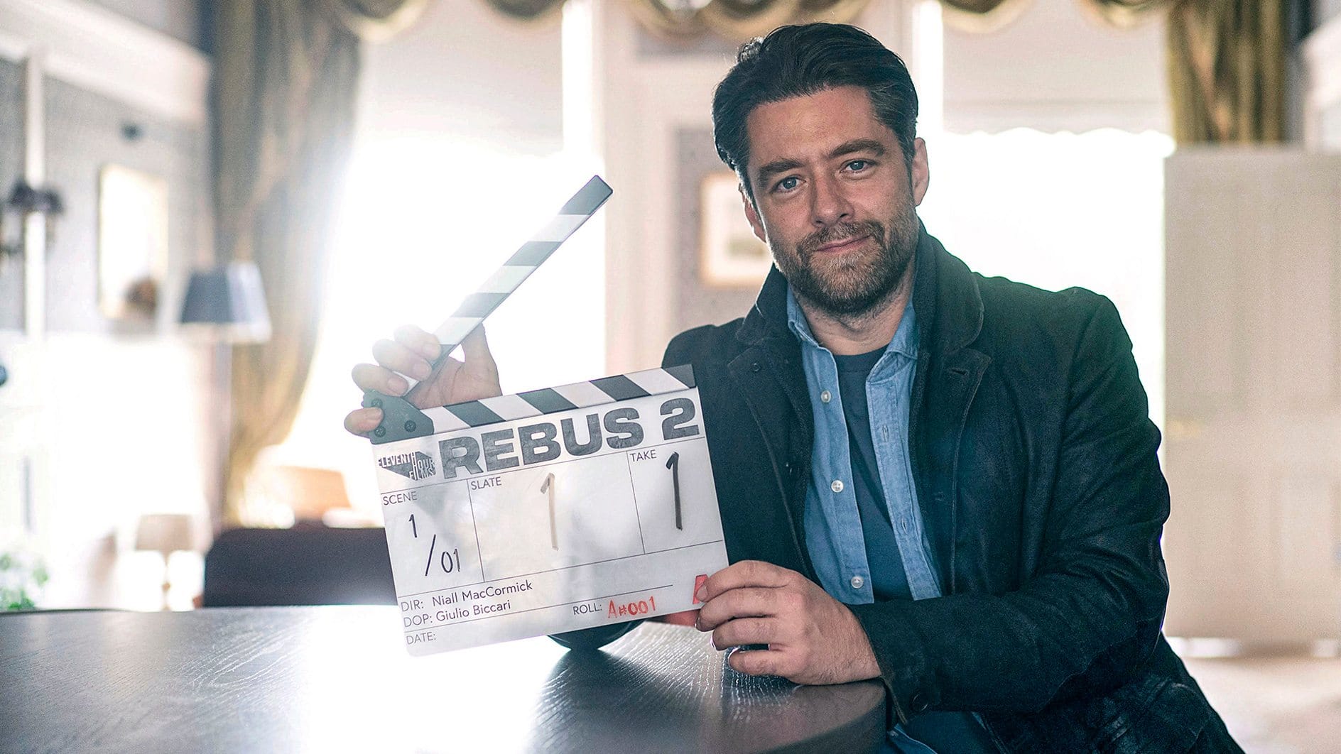 Richard Rankin on the set of 'Rebus' Season 2