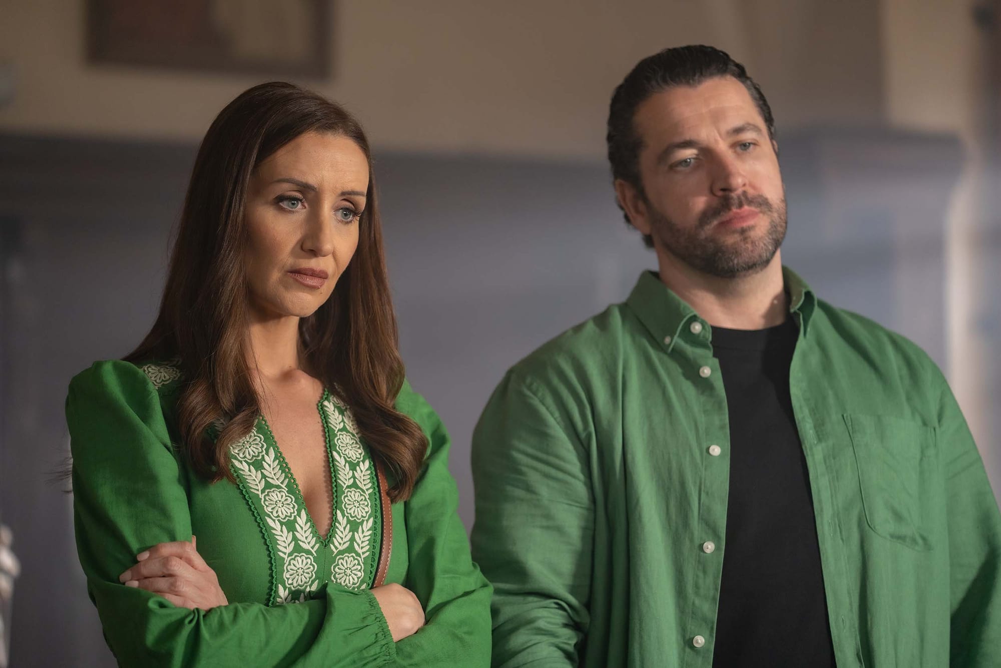 Catherine Tyldesley and Shayne Ward in 'The Good Ship Murder' Season 3