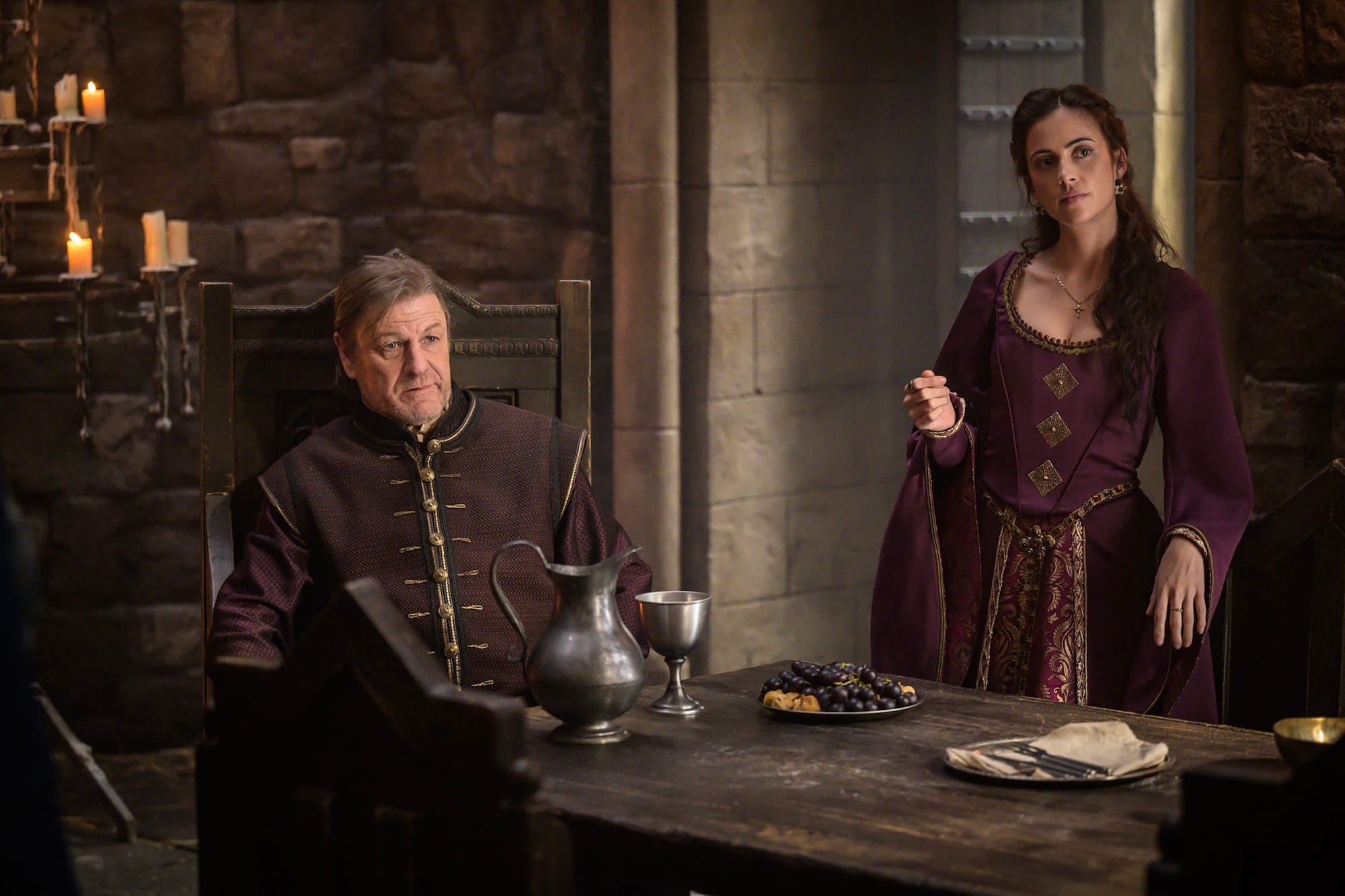 Sean Bean and Lydia Peckham in 'Robin Hood' Season 1
