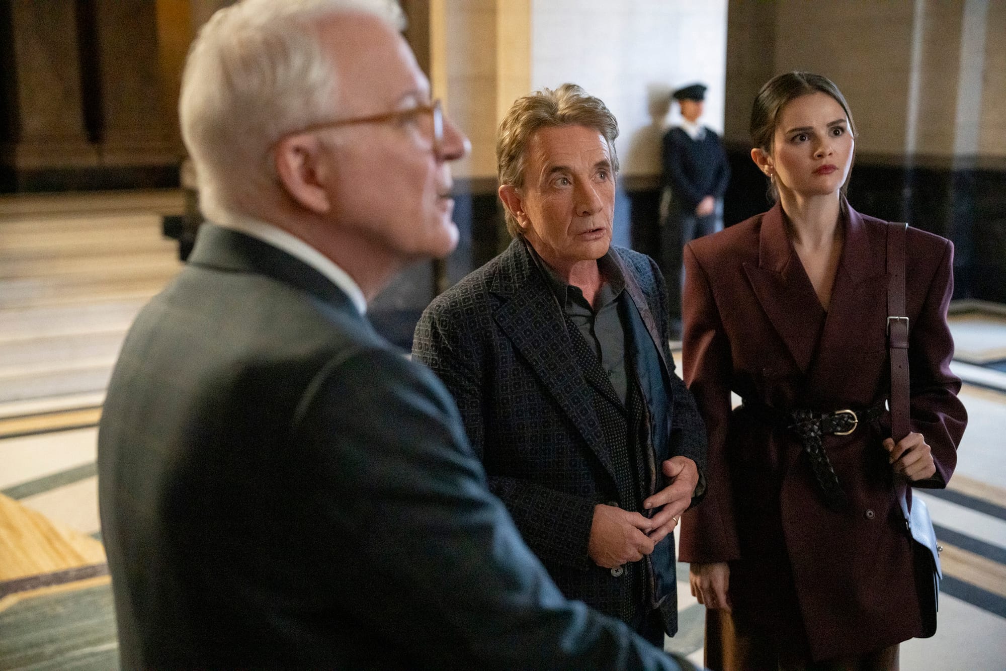 Steve Martin, Selena Gomez, and Martin Short in 'Only Murders in London' 