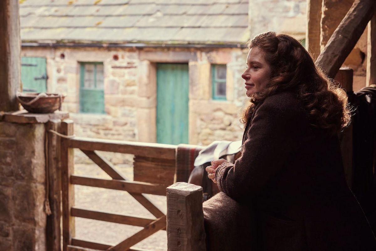 Picture shows: Helen Herriot in the stables looks out over the yard.