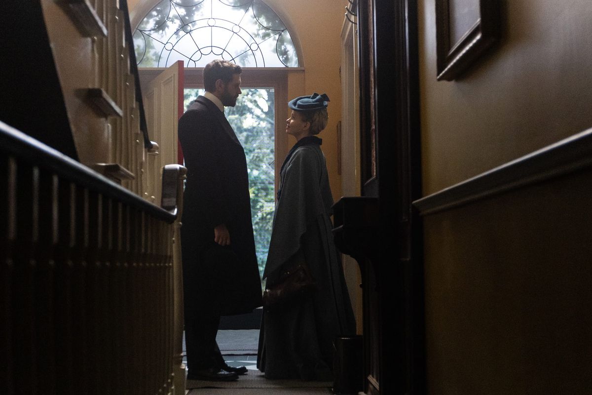 Tom Durant-Pritchard and Kate Phillips in "Miss Scarlet" Season 6 