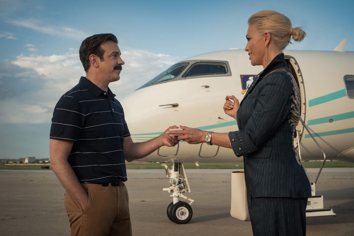 Jason Sudeikis and Hannah Waddingham in "Ted Lasso: Season 4