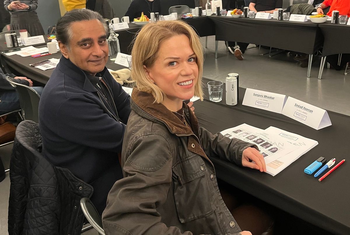 Sanjeev Bhaskar and Sinead Keenan at the 'Unforgotten' Season 7 Table Read
