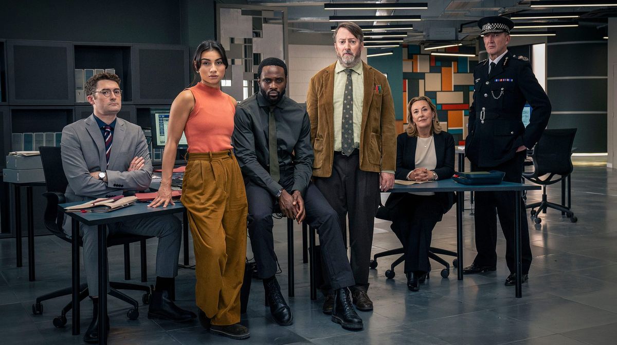 Ben Ashenden, Rumi Sutton, Dipo Ola, David Mitchell, Dorothy Atkinson, and Ralph Ineson in 'Ludwig' Season 2