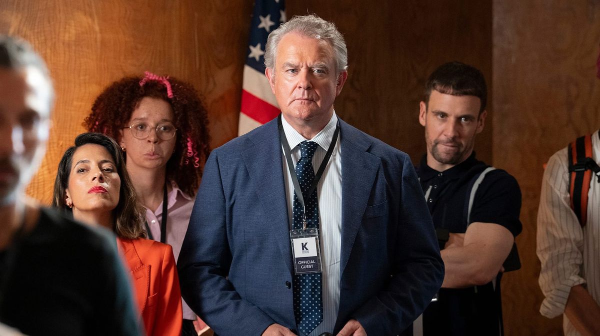 Jimena Larraguivel, Erin Kellyman, Hugh Bonneville, and Nick Blood in 'Twenty Twenty Six' 