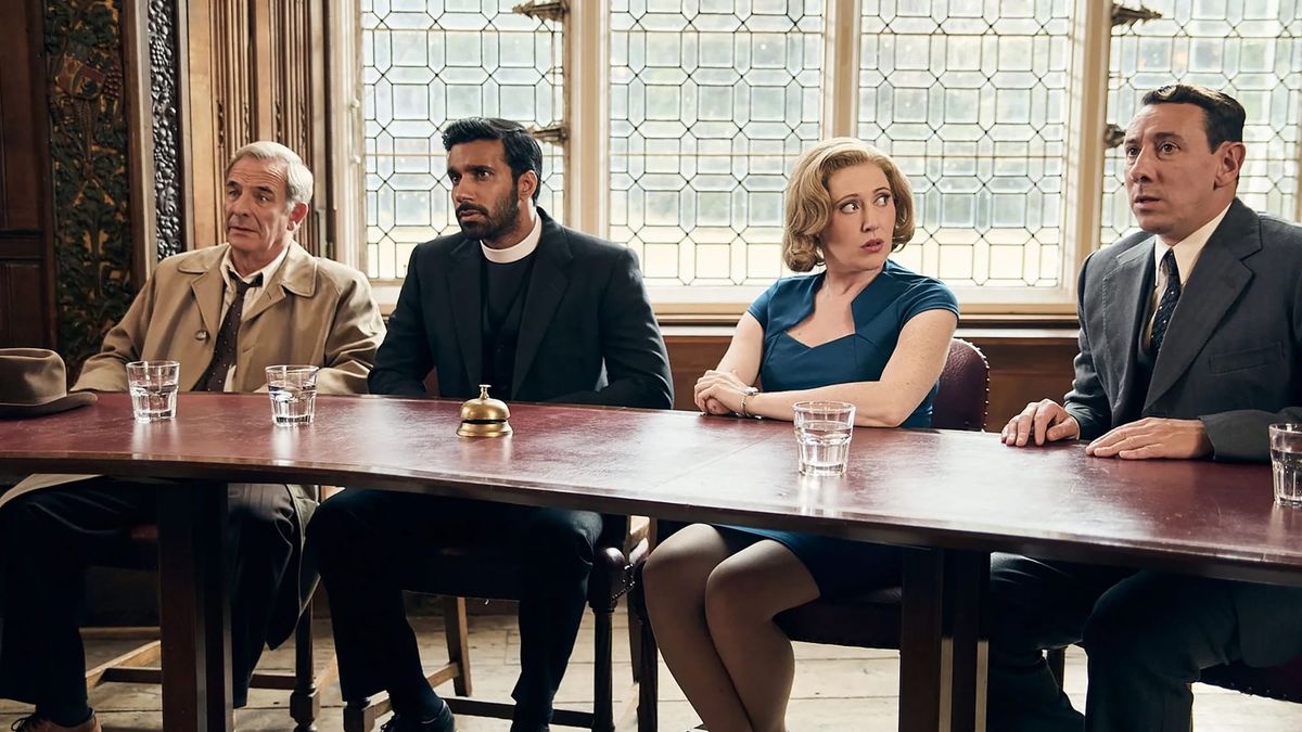 Robson Green, Rishi Nair, Melissa Johns, and Al Weaver in 'Grantchester' Season 11 