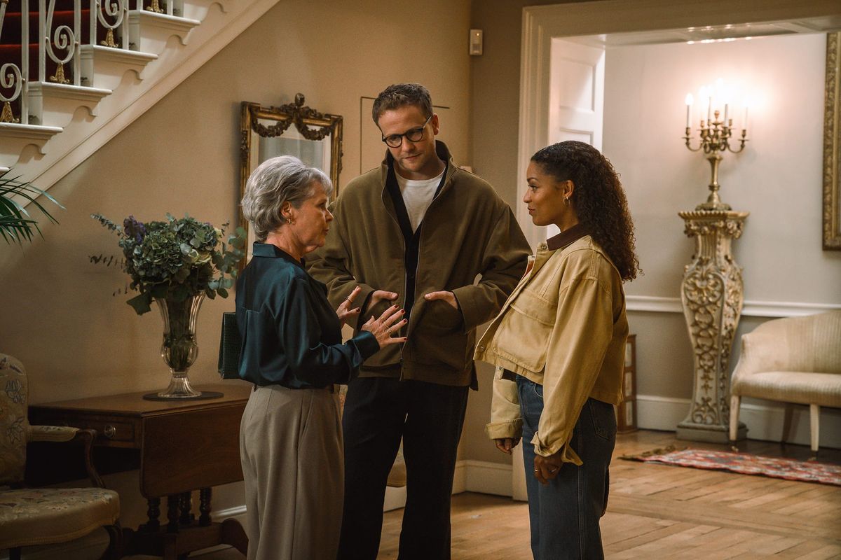 Antonia Thomas, Josh Dylan, and Imelda Staunton in 'Agatha Christie's Tommy & Tuppence' 