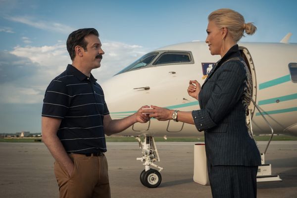 Jason Sudeikis and Hannah Waddingham in "Ted Lasso: Season 4