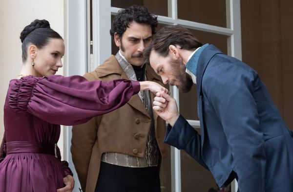 Ana Giradot, Harry Taurasi, and Sam Claflin in "The Count of Monte Cristo" 